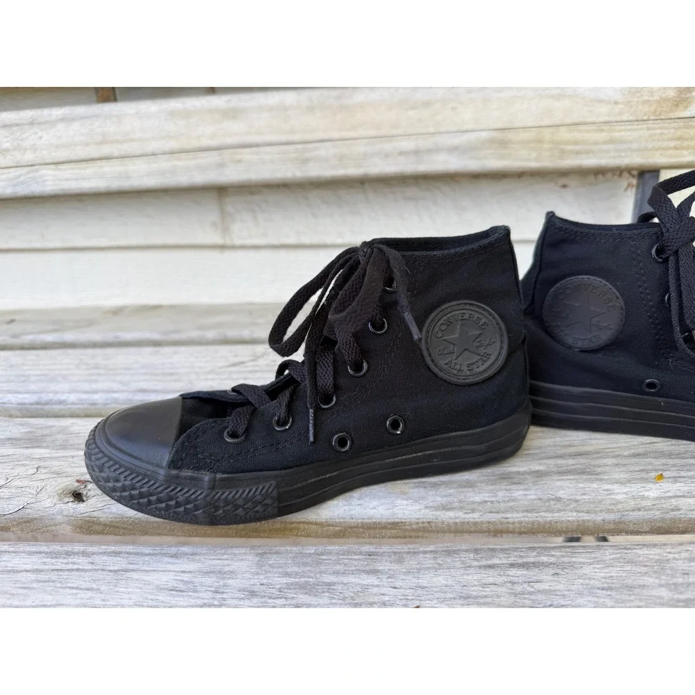 Converse Chuck Taylor All Star High Top Black Monochrome Youth Sneakers Size 1Y